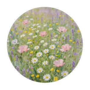 Pastell-Wildblumenwiesen-Malerei Schneidebrett