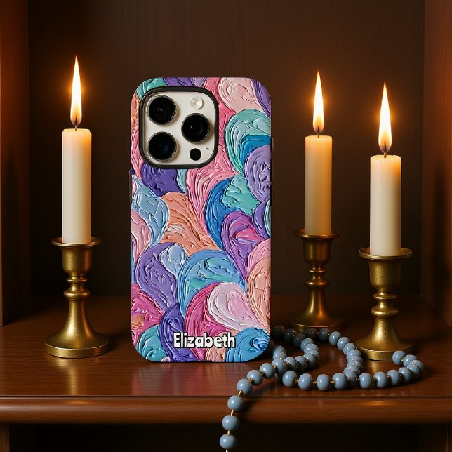 Pastell-Wirbel erzeugen ruhige Wellen iPhone 16 Pro Hülle (Von Creator hochgeladen)