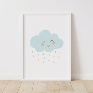 Pastell-Wolken-Kinderzimmer-Dekorationsposter Poster