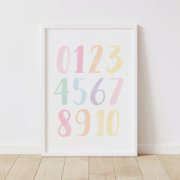 Pastell-Zahlen-Pädagogisches Zählposter