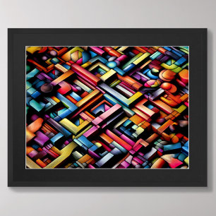 Pastell Zeichnend Abstrakt dimensionale Geometrie Poster