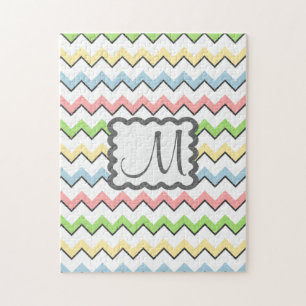 Pastell Zickzack mit Monogram von Shirley Taylor