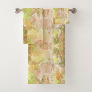 Pastell-Zitrus-Aquarell-Designer-Druckmuster Badhandtuch Set