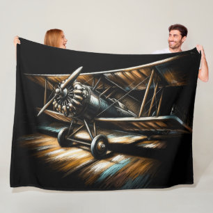 Pastellantiker Flugzeug-Flugzeug Fleecedecke