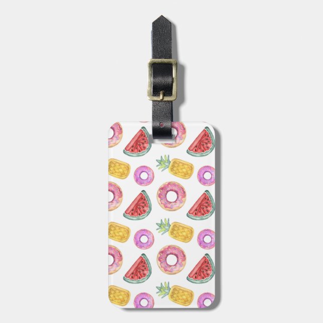 PastellAquarell-Pool-Floss-Muster Gepäckanhänger (Vorderseite vertikal)