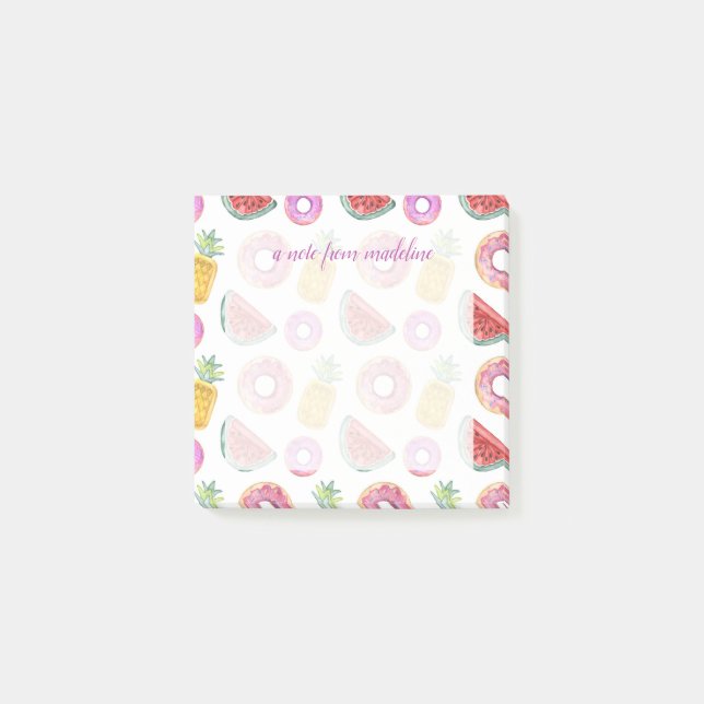 PastellAquarell-Pool-Floss-Muster Post-it Klebezettel (Vorderseite)