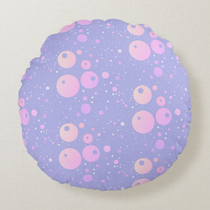 Pastellästhetische lila Punktmuster Rundes Kissen
