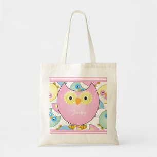 Pastellbaby-Eulen-Kinderzimmer-Thema im Rosa Tragetasche