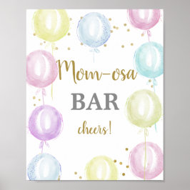 Pastellballons Kinderdusche Momosa Bar signa Poster