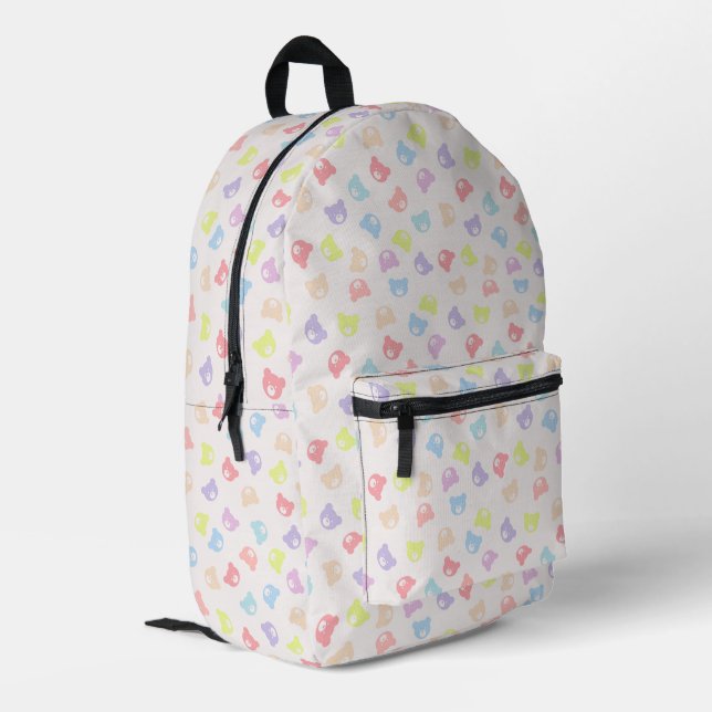 Pastellbärparade Bedruckter Rucksack (Rückseitige Ecke links)