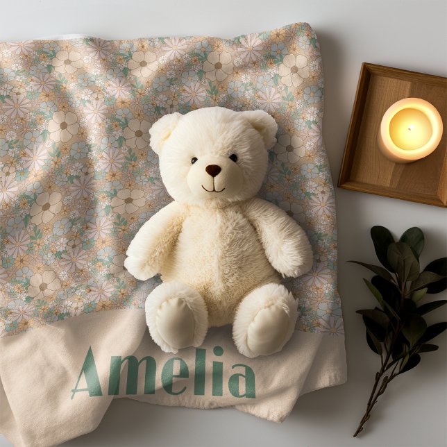 Pastellbeige Blumenbezeichnung Fleecedecke (Von Creator hochgeladen)