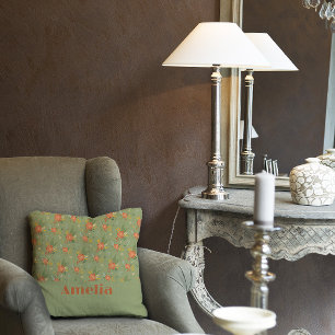 Pastellbeige, grüne Minze, Blumenmuster Kissen