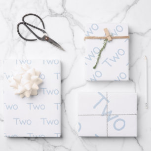 Pastellblau 2 Jahre alt Geschenkpapier Set