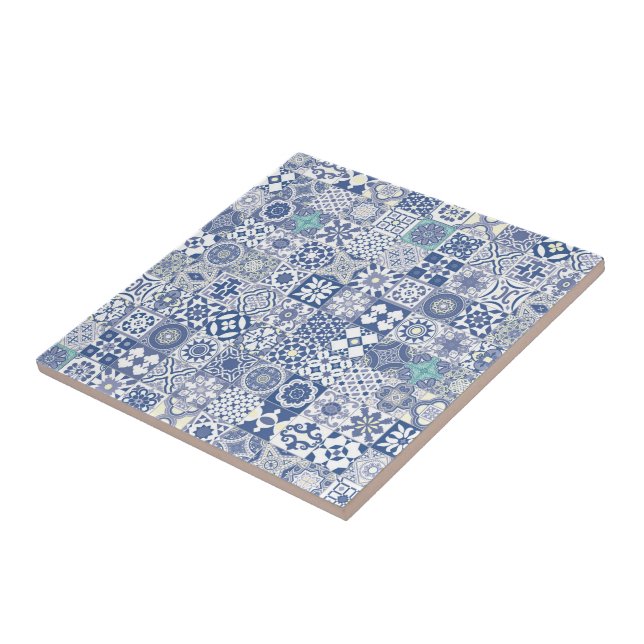 Pastellblau aus marokkanischem Kachel (Seite)