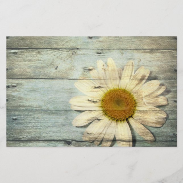 Pastellblau Barnwood Land am Morgen Hochzeit Briefpapier (Vorderseite)