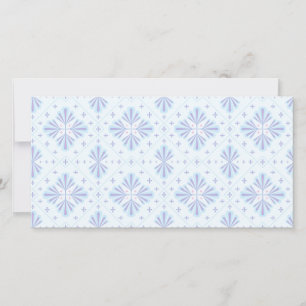 Pastellblau geometrisches Blumenmuster Karte