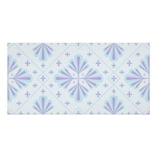 Pastellblau geometrisches Blumenmuster Poster