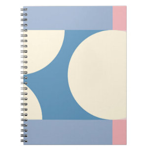 Pastellblau Geometrisches Circle Design Notizblock