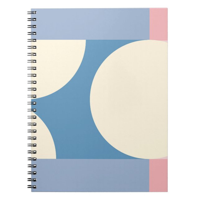 Pastellblau Geometrisches Circle Design Notizblock (Vorderseite)