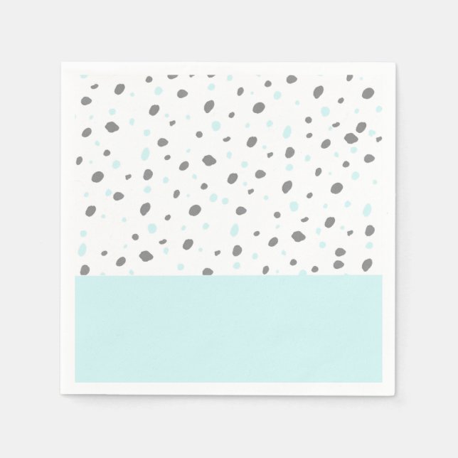 Pastellblau-graue Polka-Punktmuster Serviette (Vorderseite)