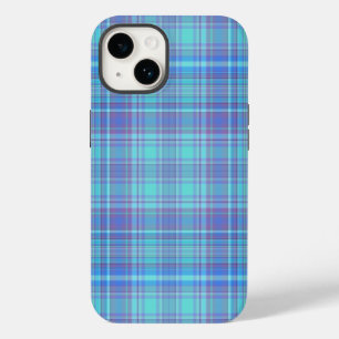 Pastellblau Kariertes Muster Case-Mate iPhone 14 Hülle