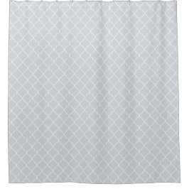 Pastellblau marokkanisches Quatrefolienmuster Duschvorhang