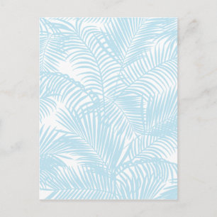 Pastellblau Moderne, einfache tropische Palmenflor Postkarte
