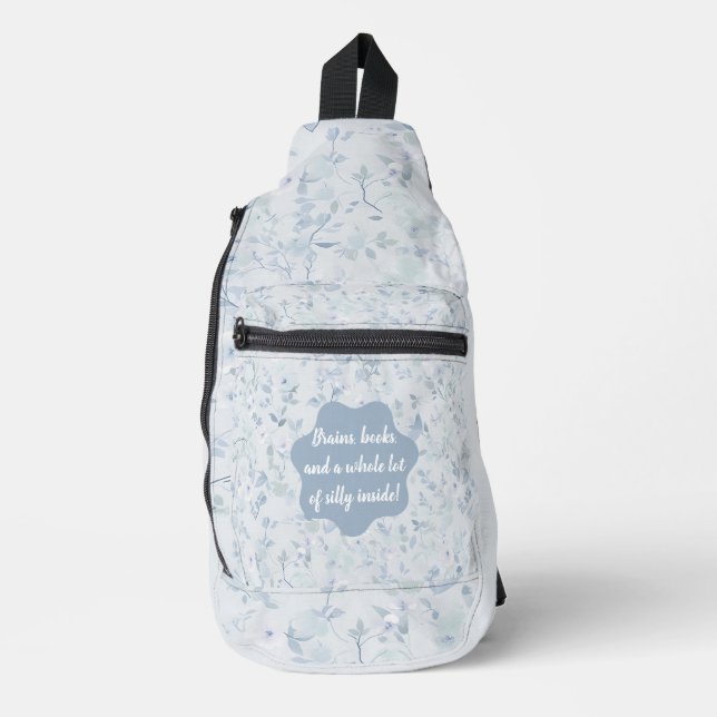Pastellblau Muster Crossbody Bag (Vorderseite)