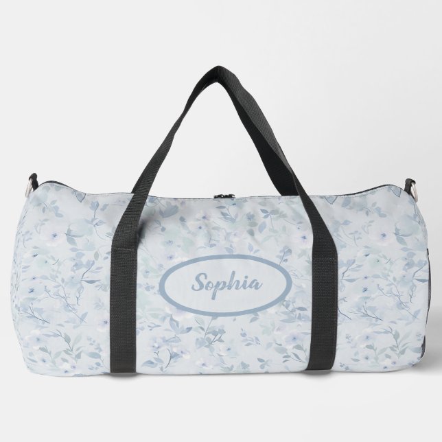 Pastellblau Muster Duffle Bag (Vorderseite)