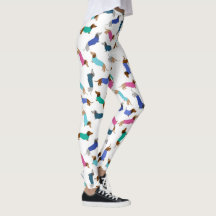 Pastellblau Pink Aquamarine Dackel Leggings