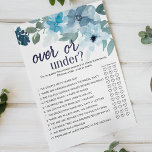 Pastellblau-Rose-Blumenspiel Flyer<br><div class="desc">Over oder Under Brautparty Game. Pastellblaue Aquarellblumensammlung von handbemalten wilden Rose. In unserem Zazzle-Shop finden Sie passende Artikel, um Ihre Veranstaltungskollektion abzuschließen!</div>