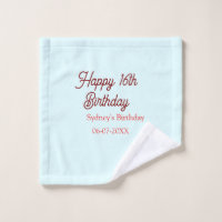 Pastellblau rote glückliche 16. Geburtstag Name Da