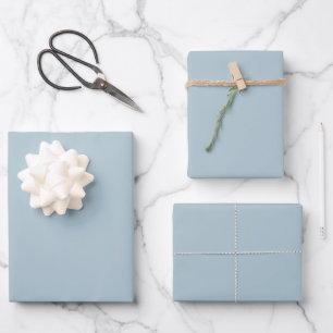 Pastellblau, solide Farbe Classic elegant Geschenkpapier Set