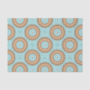 Pastellblau und Camel Brown marokkanisches Mosaikm Seidenpapier