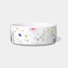 Pastellblau und rosa Blume Haustier Napf