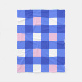 Pastellblau und rosa Gingham Karo Pattern Fleecedecke