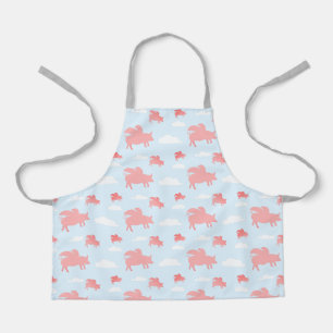 Pastellblau und rosa Schweine Schürze
