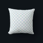Pastellblau und Weiß Kissen<br><div class="desc">Blauer und weißer Schachbrett Muster Baby Blue and White Checkerboard Muster Pulver Blau und Weiß Prüfmuster Weiße und blaue Karo</div>