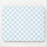 Pastellblau und Weiß Mousepad<br><div class="desc">Blauer und weißer Schachbrett Muster Baby Blue and White Checkerboard Muster Pulver Blau und Weiß Prüfmuster Weiße und blaue Karo</div>