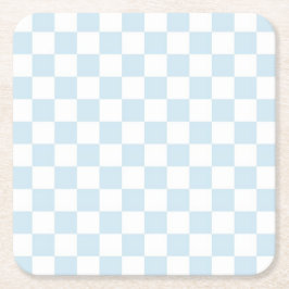 Pastellblau und weiß rechteckiger pappuntersetzer