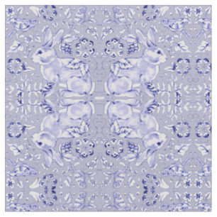 Pastellblau und Weißer Bunny Rabbit Bird Kleine P Stoff