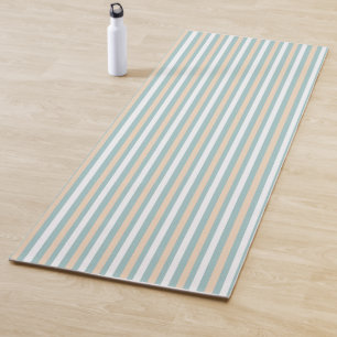 Pastellblau, weiß und rot yogamatte