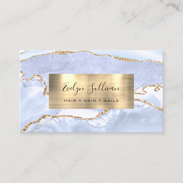Pastellblaue Agate Business Card Visitenkarte (Vorderseite)