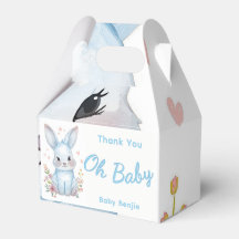 Pastellblaue Babyparty Süße Hasen-Partygeschenkbox