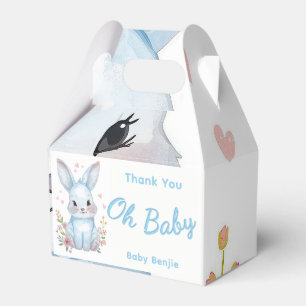 Pastellblaue Babyparty Süße Hasen-Partygeschenkbox Geschenkschachtel