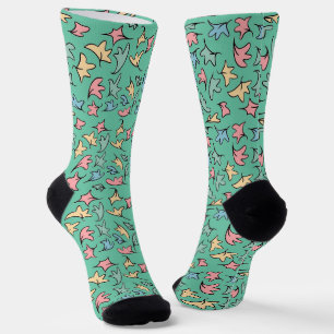 Pastellblaue Blätter Socken