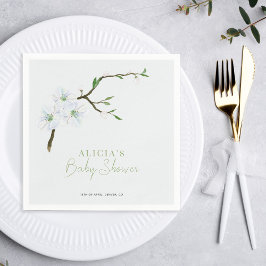 Pastellblaue Blütenjunge Babydusche Serviette