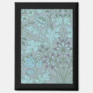 Pastellblaue Dekorative Blumen Magnet