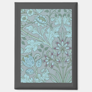 Pastellblaue Dekorative Blumen Magnet
