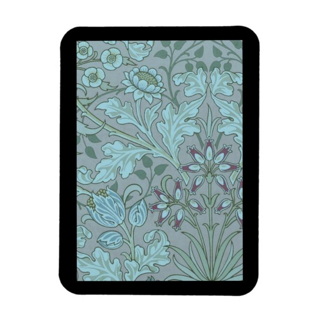 Pastellblaue Dekorative Blumen  Magnet (Vertikal)